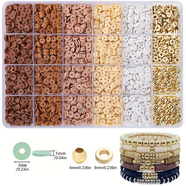 Conjunto de 2000 Contas e Fio Elástico para Fazer Jóias e Pulseiras - Ideal para Presentes de Artesanato, 2 Peças