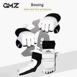 Luvas de couro de Taekwondo para adultos e crianças, protetor de pulso Sparring Karate, boxe, artes marciais, meia de palma - Image 1
