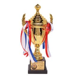 Grande Troféu de Ouro Copo Troféu Personalizado Fita Colorida Prêmio Ouro Para Esportes Competições Torneios Futebol Liga Jogo - Image 1