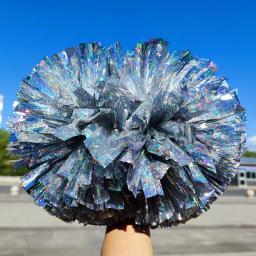 Deslumbrante torcendo pompons para decoração do partido, 32cm, Laser Film, Cheerleading Flower Ball, Sports Game Pom Poms, Vocal Concert Dance, 1PC - Image 1
