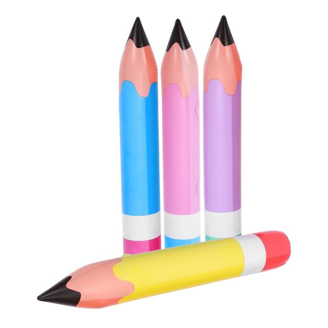 Lápis Infláveis Gigantes - Set com 4 Peças para Decoração de Festas e Sala de Aula Infantil