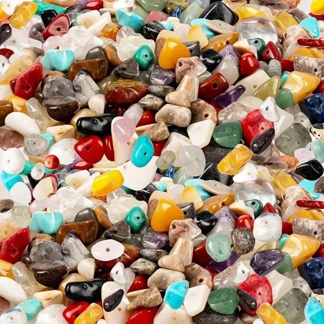 Pedras Preciosas Rystal de 50g para Artesanato: Furos Perfurados para Pulseiras, Colares, Brincos e Joias DIY