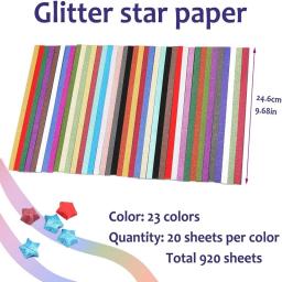 Fenrry-Tiras De Papel Estrela Dobrável Brilhante, Papéis De Origami Glitter, Estrelas Da Sorte, Entusiastas De Artes E Ofícios, 460/920 Folhas - Image 2