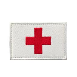 Remendo do bordado do relevo médico, mini emblema da cruz vermelha, laço do gancho, etiqueta do pvc, remendo reflexivo do IR, emblema da moral dos primeiros socorros, atacado - Image 5