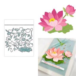 Corte de metal morre para artesanato DIY, planta lótus, lindas camadas, flor de lírio de água, papel cartão, Scrapbooking, novo, 2023 - Image 1