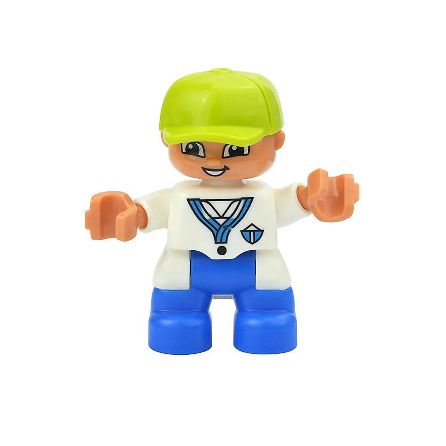 Figuras de tamanho grande bloco de construção personagem de ação familiar polícia princesa bonecas trabalhador pessoas compatíveis grande tijolo duplo brinquedos - Image 1