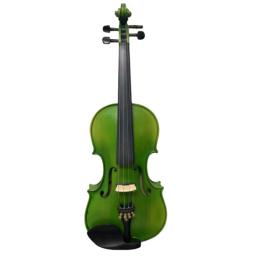 Violino acústico elétrico com estojo e arco, belas cores verdes, 4 cordas, 4/4 - Image 2