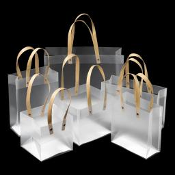 Saco De Presente De Plástico Fosco Com Alças, Tote Translúcido, Saco De Embrulho De Presente De Festa De Casamento, Saco De Pacote De Flores, Moda - Image 6