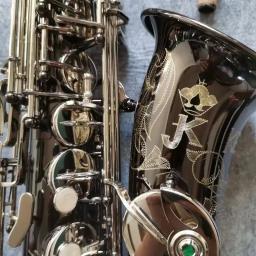 Saxofone com Bocal Copiar, JK SX90R, Black Nickel, Silver Alloy, Sax alto Latão, Instrumento Musical, Copiar, Alemanha - Image 3