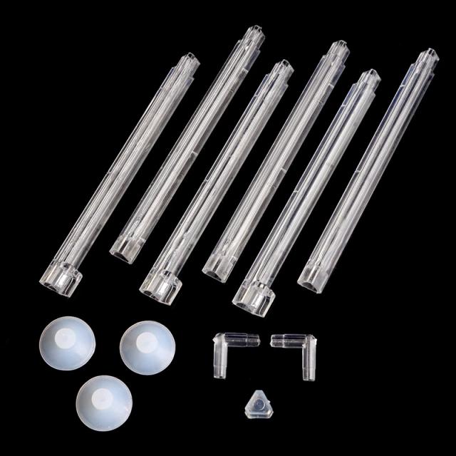 Kit com 6 Tubos Transparentes de 4 Polegadas para Hidroponia: Parede de Bolha de Ar Difusor de Oxigênio em Plástico