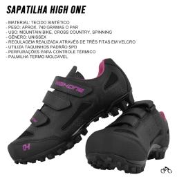 Sapatilha Mtb Ciclismo High One Feminina Preta - Image 2