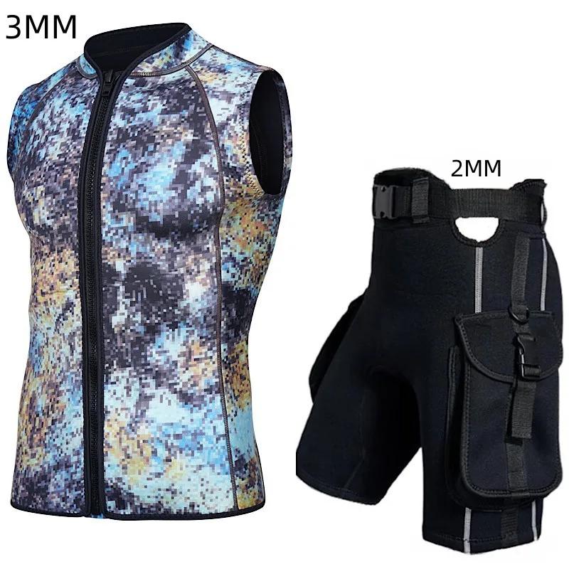 Colete sem mangas de neoprene com calções de bolso de mergulho, Conjunto de surf, Top Gear, Calças 2mm, 3mm, 2024 - Image 1
