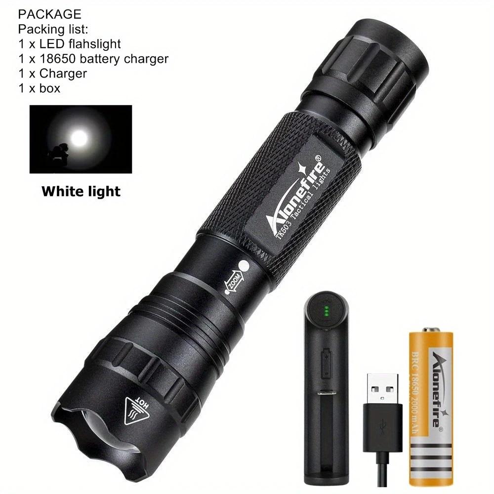 Lanterna tática com zoom de 12w, poderosa, para viagem ao ar livre, caça, acampamento, pesca, caminhadas, interruptor remoto, luz de alta potência - Image 1