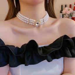 Gargantilha de pérolas frisadas para mulheres, strass cristal, oval, colares de várias camadas, encantos elegantes, joias nobres, temperamento - Image 6
