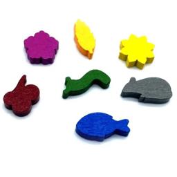 10 pçs/set Mini Marca de Cor de Madeira DIY Adereços de Jogo Acessórios de Jogo de Tabuleiro de Xadrez de Madeira - Image 1