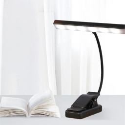 Lâmpada livro recarregável e longa duração, suporte música para piano, clipe na luz do livro - Image 4