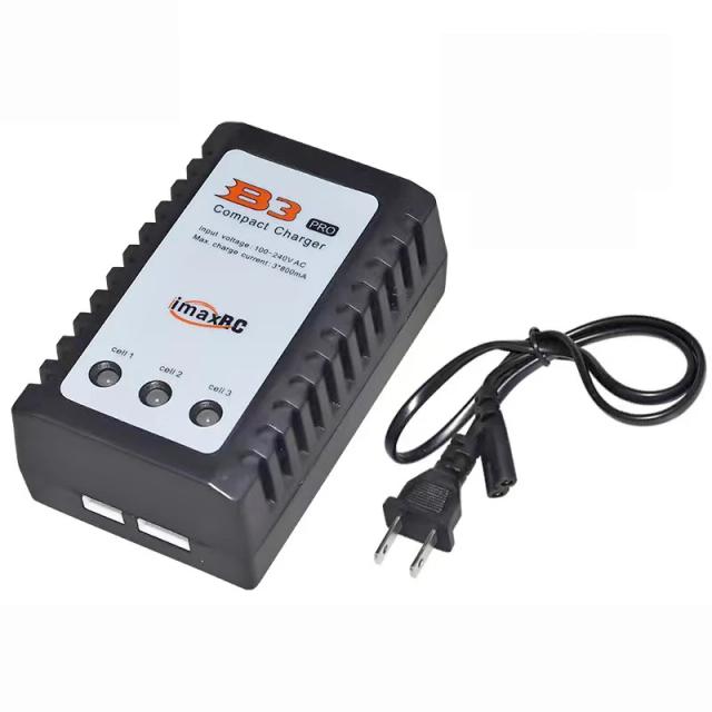 Carregador Compacto Max B3 Pro para Baterias Lipo 7.4V e 11.1V com Plugue UE/EUA 10W para Modelos RC