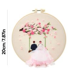 Bordado Hoop Flower Kit de iniciantes, Kits Ponto Cruz para Iniciantes, Needlepoint, DIY pendurado costura, Hobby - Image 6