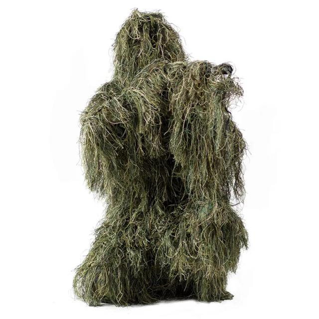 Terno Ghillie Tático: Camuflagem 3D para Caça e Aventura ao Ar Livre em Deserto e Selva