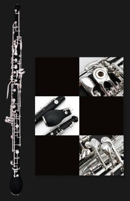 Inglês chifre de madeira ébano f chave alto oboé madeira maciça, ouro-banhado chaves woodwind pano de pelúcia veludo forrado com luvas de junco - Image 4