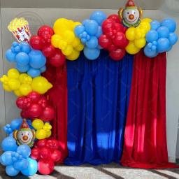 Alumínio Foil Balões Kit para Decorações de Festa de Aniversário, Palhaço Tema, Arco do Palhaço, Vermelho, Azul, Amarelo, Guirlanda, Pipoca Bolas, Circo, 126Pcs - Image 6