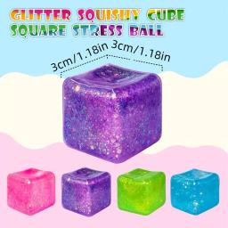 Colorido lento rebote cubo de gelo squeeze brinquedo seguro plástico alívio do estresse fidget durável portátil sensorial jogo foco ajuda crianças presente - Image 3