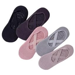 3 pares/5 pares/1 par meias de yoga feminino algodão silicone antiderrapante pilates aperto toalha sem mostrar barra respirável bandagem esportes meia - Image 2