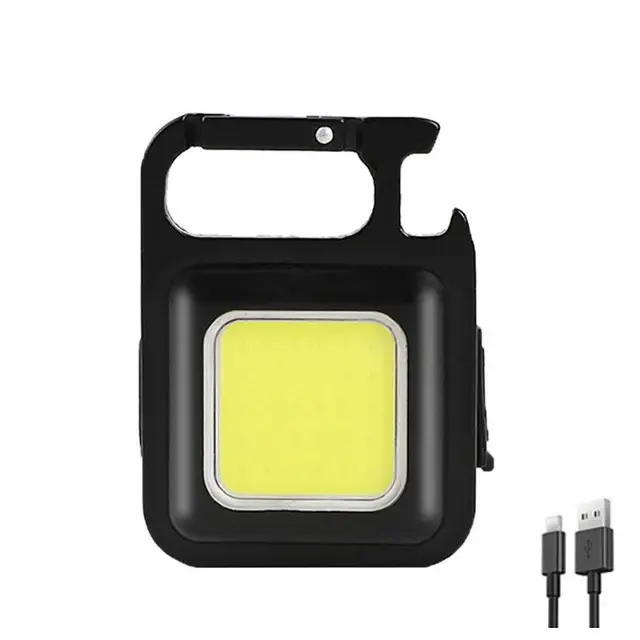 Lanterna LED Mini Super Brilhante Recarregável por USB com Suporte Dobrável e Impermeável para Acampamento e Pesca ao Ar Livre