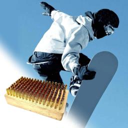 Escova de esqui com cabo de madeira, ferramenta de snowboard, latão/náilon/hair de cavalo, escova de depilação, ferramenta de manutenção de snowboard, acessórios de snowboard - Image 3