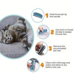 Removedor de pêlos pet escova com alça removedor de fiapos para limpar carros, tapete, sofá, roupas, cama, gato e cachorro, 1pc - Image 3