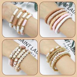Flat Polymer Clay Bead Bracelet Kit, Heishi Beads para Meninas, DIY Amizade Pulseira Kit para Adultos, 2370Pcs - Image 4
