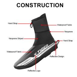 Capa para sapatos de ciclismo impermeável e refletora, calçado de inverno para bicicleta, bicicleta de estrada, quente, fleece, à prova de vento, mtb, cobertura para sapato - Image 4