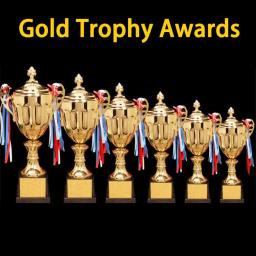 Jogos Esportivos Pequeno Prémio Taça com Tampa, Troféu Dourado, Modelo Metálico, Troféu Campeão, Competição, Vencedor do Futebol, Troféu Troféu, Brinquedo - Image 3