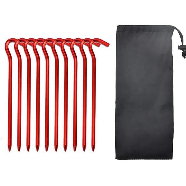 Estacas de Alumínio Ultralight para Barracas com Fivelas de Corda - Acessórios de Camping, 18cm, Conjunto com 10 ou 6 Peças