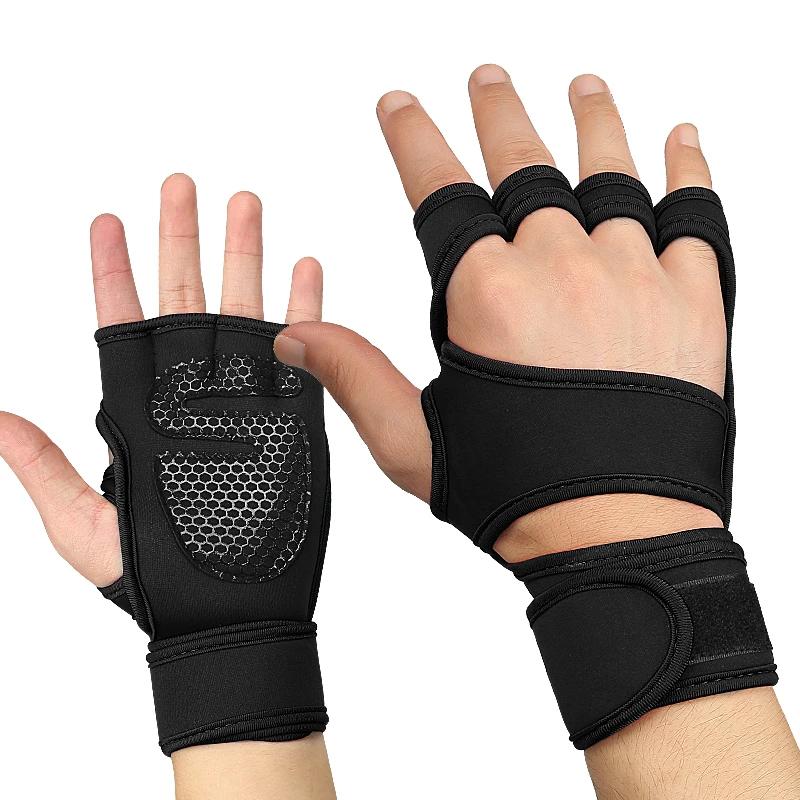Respirável anti-derrapante Fitness Sports luvas para homens e mulheres, levantamento de peso, ginásio, musculação, ginástica apertos, listra, mão palma - Image 1