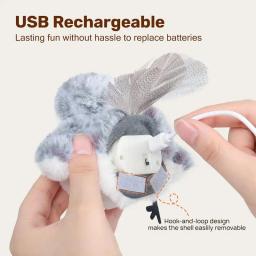 Flapping Bird Toy para Gatos, Recarregável, Toque Ativado, Gatinho, Interativo, Interior, Exercício, Brinquedos, Adequado para Animais de Estimação, Suprimentos - Image 3