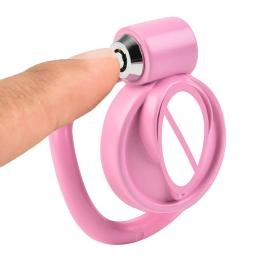 Masculino Penis Chastity Cage Set, Bird Cage Belt, Bondage Slave for Man, Pink Lock Ring, 5 tamanhos Anéis, Melhoria Lock Ring, Sex Toy - Image 3