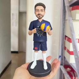 Estatuetas de jogador de voleibol com bola fantasia fantoche, modelo personalizado, bonecas esportivas, lembrança presente, BR515 - Image 1