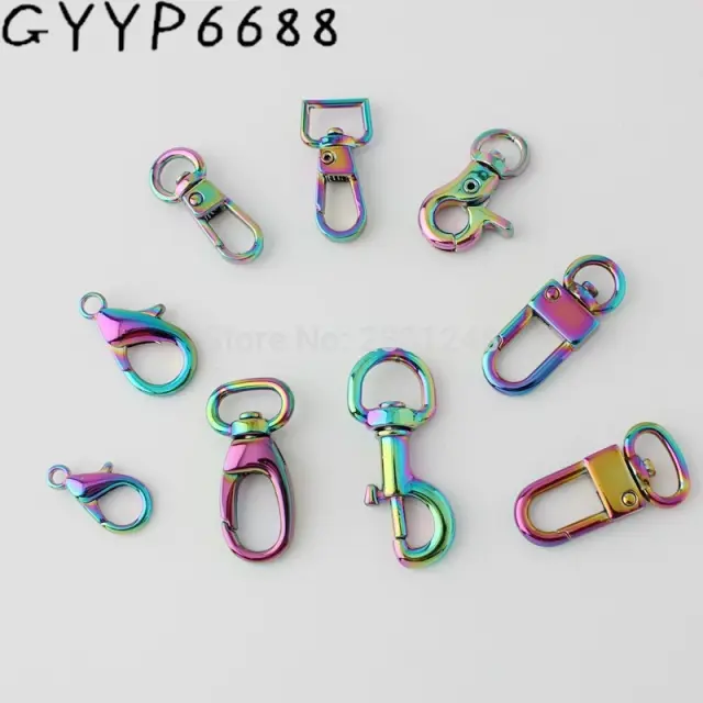 Gancho de Fecho Giratório de Metal em Pacotes de 10, 30 ou 100 Peças - Ideal para Bolsas e Projetos de DIY