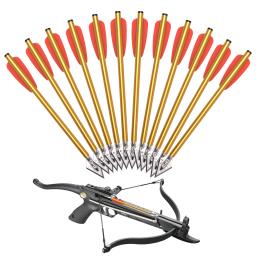 Flechas de Besta para Tiro ao Ar Livre e Caça, Material de Alumínio, Pena de Plástico, Flecha Fixa, 50-80 LBS, 6.3in, 12PCs - Image 2