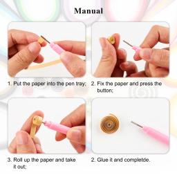 Conjunto de tiras de papel quilling de cores mistas/caneta de agulha de ondulação rolante para origami artesanal crianças diy arte artesanato 2023 - Image 2