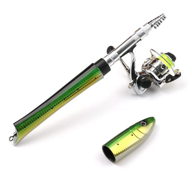 Conjunto Premium de Caneta Vara de Pesca Telescópica com Carretel Dobrável para Bolso