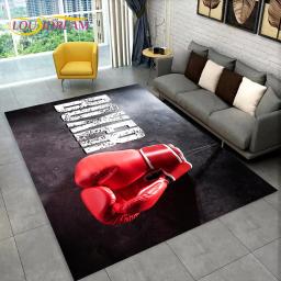 3D luvas de boxe boxer luta área tapete grande, tapete tapete para sala de estar quarto sofá capacho decoração, crianças antiderrapante tapete - Image 4