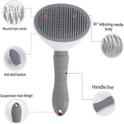 Cão de estimação escova de cabelo gato pente grooming e cuidado gato escova de aço inoxidável pente para cabelos longos cães limpeza animais de estimação cães acessórios itens para animais de estimação - Image 3