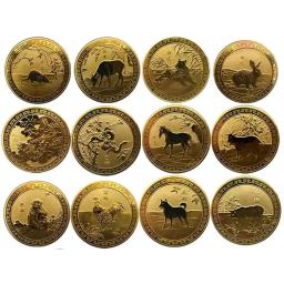 Moedas chinesas colecionáveis, Animal de Sorte, Dragão, Serpente, Cavalo, Ovelha, Coleção de Metal, Lembrança de Ano Novo, 45mm - Image 6