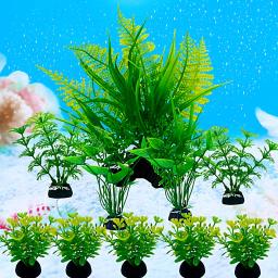 DIY Artificial Decoração Do Aquário, ornamento do aquário, cores misturadas de plantas, planta aquática, 10 pcs - Image 3