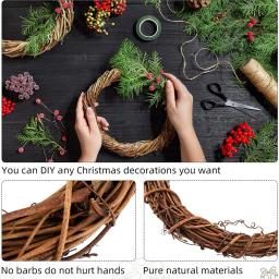 Rodada Rattan Grapevine Grinaldas, Rattan Vine Branch, guirlanda para DIY Artesanato, Natal Holiday Party Decorações, Fontes Do Casamento - Image 6