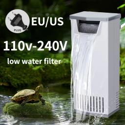 3w 200l/h cachoeira aquário bomba de filtro tartaruga tanque de peixes baixo nível de água filtro bomba de oxigênio peixe tartaruga réptil fonte 110-240v - Image 1
