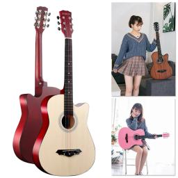 Guitarra Acústica com Kit Inicial e Gig Bag, Instrumento Musical de 6 Cordas de Madeira, Acessórios para Iniciantes e Adultos, Crianças, 38" - Image 3