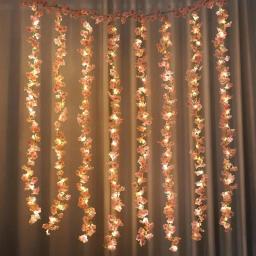 Artificial rosa flor de cerejeira videira usado para casamento noiva decoração jardim arcos cortinas decoração do quarto festa seda decoração ao ar livre - Image 3